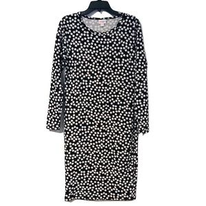 Lularoe Debbie Long Sleeve Formal Black with White Polka Dot dress